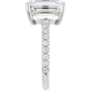 14K X1 White Gold 11x9 mm Emerald Ring Mounting – image 7