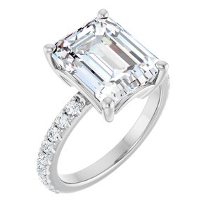 Continuum Sterling Silver 11x9 mm Emerald Ring Mounting
