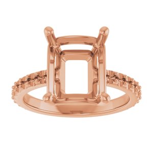 10K Rose Gold 11x9 mm Emerald Ring Mounting – image 6
