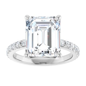 Sterling Silver 11x9 mm Emerald Ring Mounting – image 5