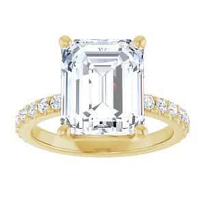 14K Yellow Gold 11x9 mm Emerald Ring Mounting – image 5