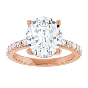 18K Rose Gold 11x9 mm Oval Ring Mounting – image 5