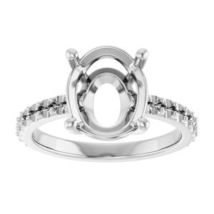 Sterling Silver 11x9 mm Oval Ring Mounting – image 6