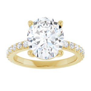 18K Yellow Gold 11x9 mm Oval Ring Mounting – image 5