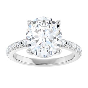 14K X1 White Gold 11x9 mm Oval Ring Mounting – image 5