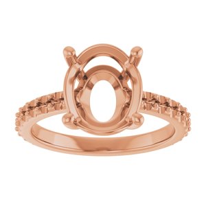 14K Rose Gold 11x9 mm Oval Ring Mounting – image 6