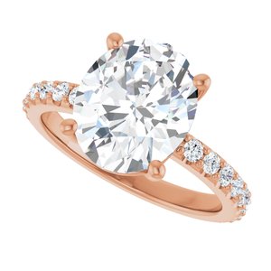 18K Rose Gold 11x9 mm Oval Ring Mounting – image 8