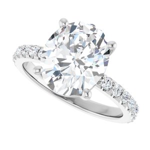 14K White Gold 11x9 mm Oval Ring Mounting – image 8