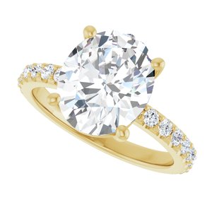 14K Yellow Gold 11x9 mm Oval Ring Mounting – image 8
