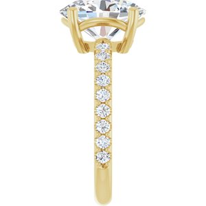 18K Yellow Gold 11x9 mm Oval Ring Mounting – image 7