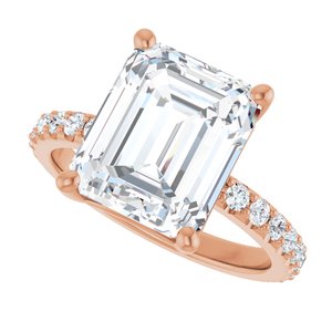 10K Rose Gold 11x9 mm Emerald Ring Mounting – image 8