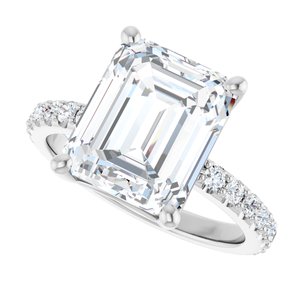 Continuum Sterling Silver 11x9 mm Emerald Ring Mounting – image 8