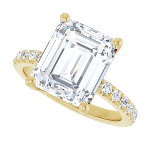 10K Yellow Gold 11x9 mm Emerald Ring Mounting – image 8