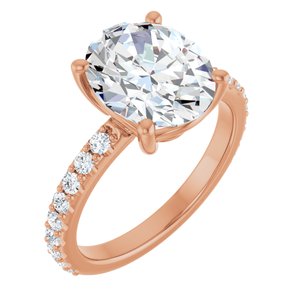 14K Rose Gold 11x9 mm Oval Ring Mounting