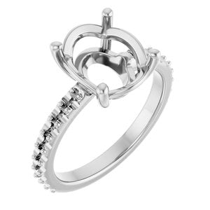 Sterling Silver 11x9 mm Oval Ring Mounting – image 2