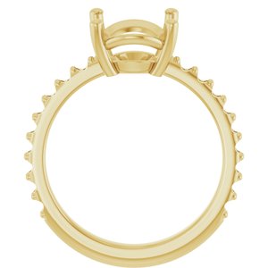 18K Yellow Gold 11x9 mm Oval Ring Mounting – image 4