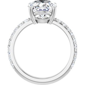 14K X1 White Gold 11x9 mm Oval Ring Mounting – image 3