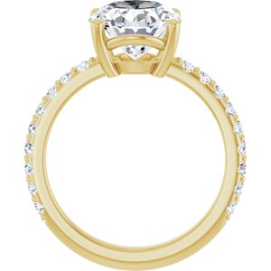 14K Yellow Gold 11x9 mm Oval Ring Mounting – image 3