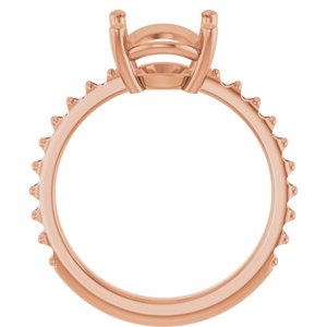 14K Rose Gold 11x9 mm Oval Ring Mounting – image 4