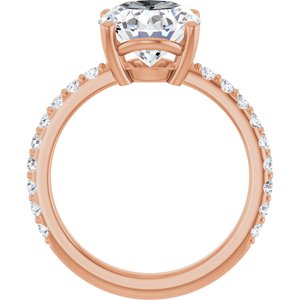 18K Rose Gold 11x9 mm Oval Ring Mounting – image 3