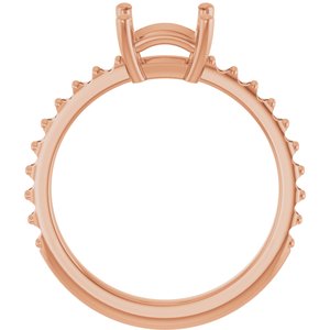 14K Rose Gold 6 mm Square Ring Mounting – image 4