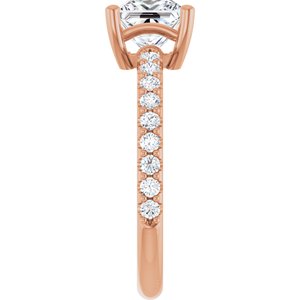 10K Rose Gold 6 mm Square Ring Mounting – image 7