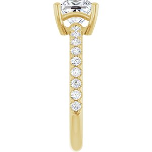 10K Yellow Gold 6 mm Square Ring Mounting – image 7