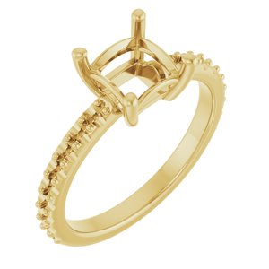 14K Yellow Gold 6 mm Square Ring Mounting – image 2