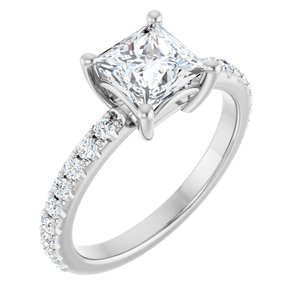 Sterling Silver 6 mm Square Ring Mounting