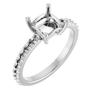 Sterling Silver 6 mm Square Ring Mounting – image 2