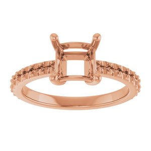10K Rose Gold 6 mm Square Ring Mounting – image 6