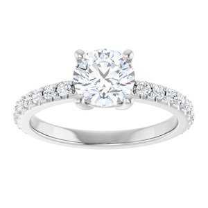 18K White Gold 6.5 mm Round Ring Mounting – image 5