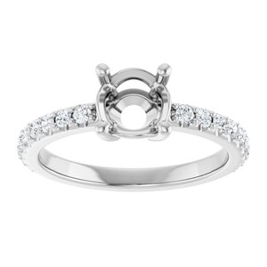 Platinum 6.5 mm Round 1/3 CTW Lab-Grown Diamond Semi-Set Ring – image 6