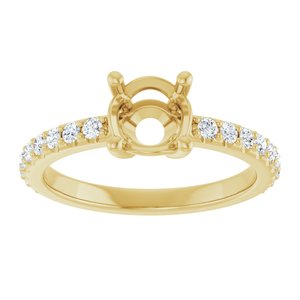 14K Yellow Gold 6.5 mm Round 1/3 CTW Lab-Grown Diamond Semi-Set Ring – image 6