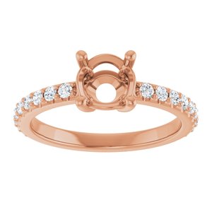 14K Rose Gold 6.5 mm Round 1/3 CTW Natural Diamond Semi-Set Ring – image 6