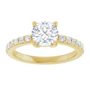 14K Yellow Gold 6.5 mm Round 1/3 CTW Lab-Grown Diamond Semi-Set Ring – image 5