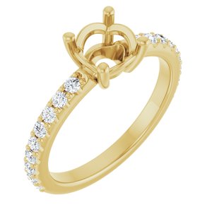 14K Yellow Gold 6.5 mm Round 1/3 CTW Lab-Grown Diamond Semi-Set Ring – image 2