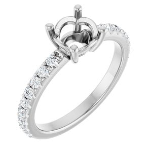 Platinum 6.5 mm Round 1/3 CTW Natural Diamond Semi-Set Ring – image 2