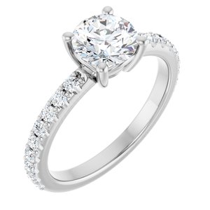 Sterling Silver 6.5 mm Round Ring Mounting