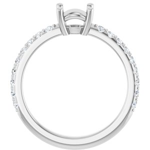 Sterling Silver 6.5 mm Round 1/3 CTW Lab-Grown Diamond Semi-Set Ring – image 4