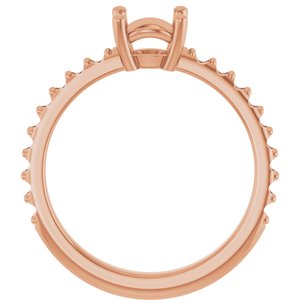 14K Rose Gold 6.5 mm Round Ring Mounting – image 4