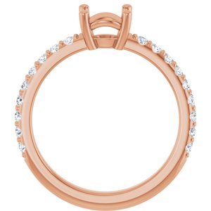 14K Rose Gold 6.5 mm Round 1/3 CTW Natural Diamond Semi-Set Ring – image 4