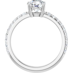 Platinum 6.5 mm Round 1/3 CTW Natural Diamond Semi-Set Ring – image 3