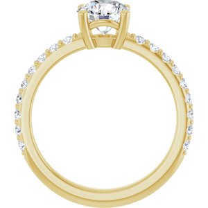 18K Yellow Gold 6.5 mm Round Ring Mounting – image 3