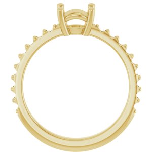 18K Yellow Gold 6.5 mm Round Ring Mounting – image 4