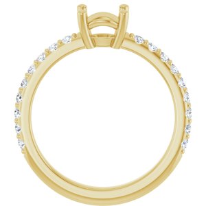 14K Yellow Gold 6.5 mm Round 1/3 CTW Lab-Grown Diamond Semi-Set Ring – image 4