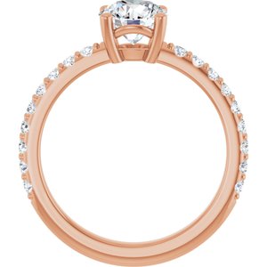18K Rose Gold 6.5 mm Round Ring Mounting – image 3