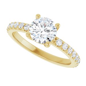 18K Yellow Gold 6.5 mm Round Ring Mounting – image 8