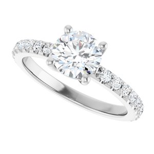 14K White Gold 6.5 mm Round 1/3 CTW Lab-Grown Diamond Semi-Set Ring – image 8