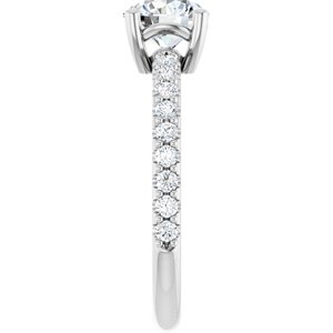 14K White Gold 6.5 mm Round 1/3 CTW Natural Diamond Semi-Set Ring – image 7